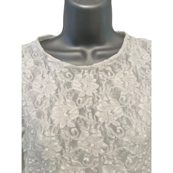 3-Stretch Semi Sheer Sparkle Floral Design Tops by 'Shoulders to Go' Small/Med - Picture 10 of 16